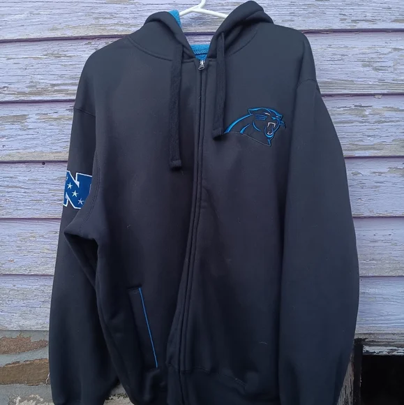 Like-new XL mens Carolina Panthers Sherpa Lined Hoodie - Picture 1 of 8
